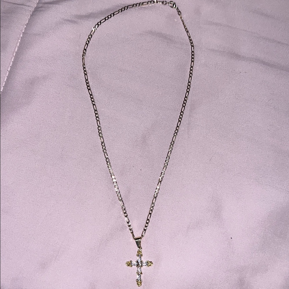 Gold Chain Necklace with Cross Pendant from Gold Dipped